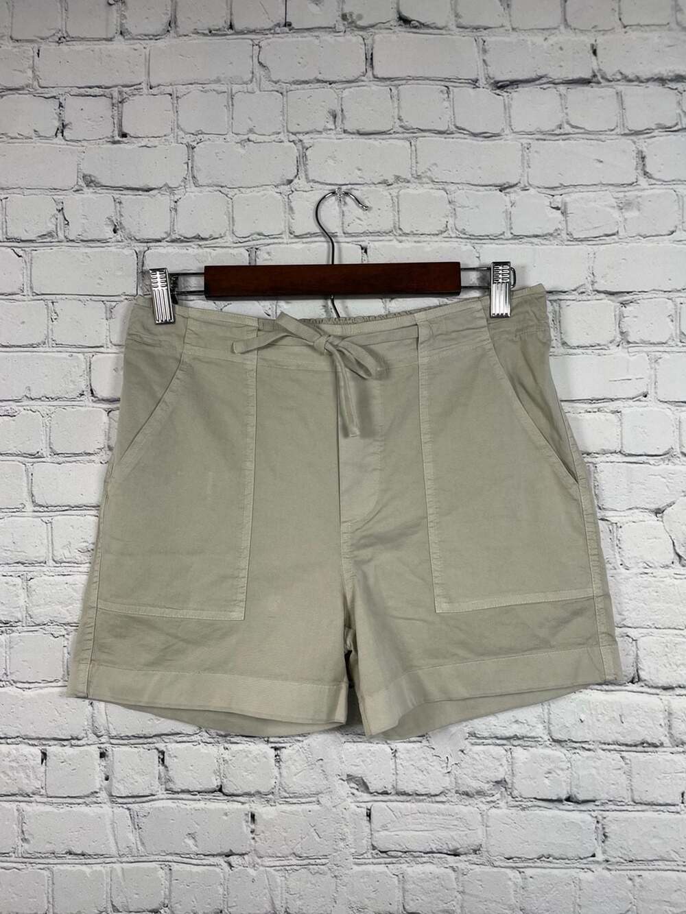 Shon Mott Beige Drawstring Cotton Shorts Size 1